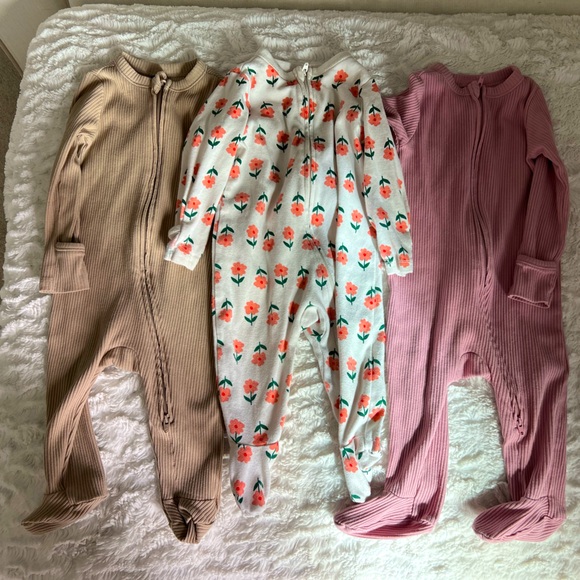 Old Navy Other - 3 Old Navy 2-Way Zipper Onesies